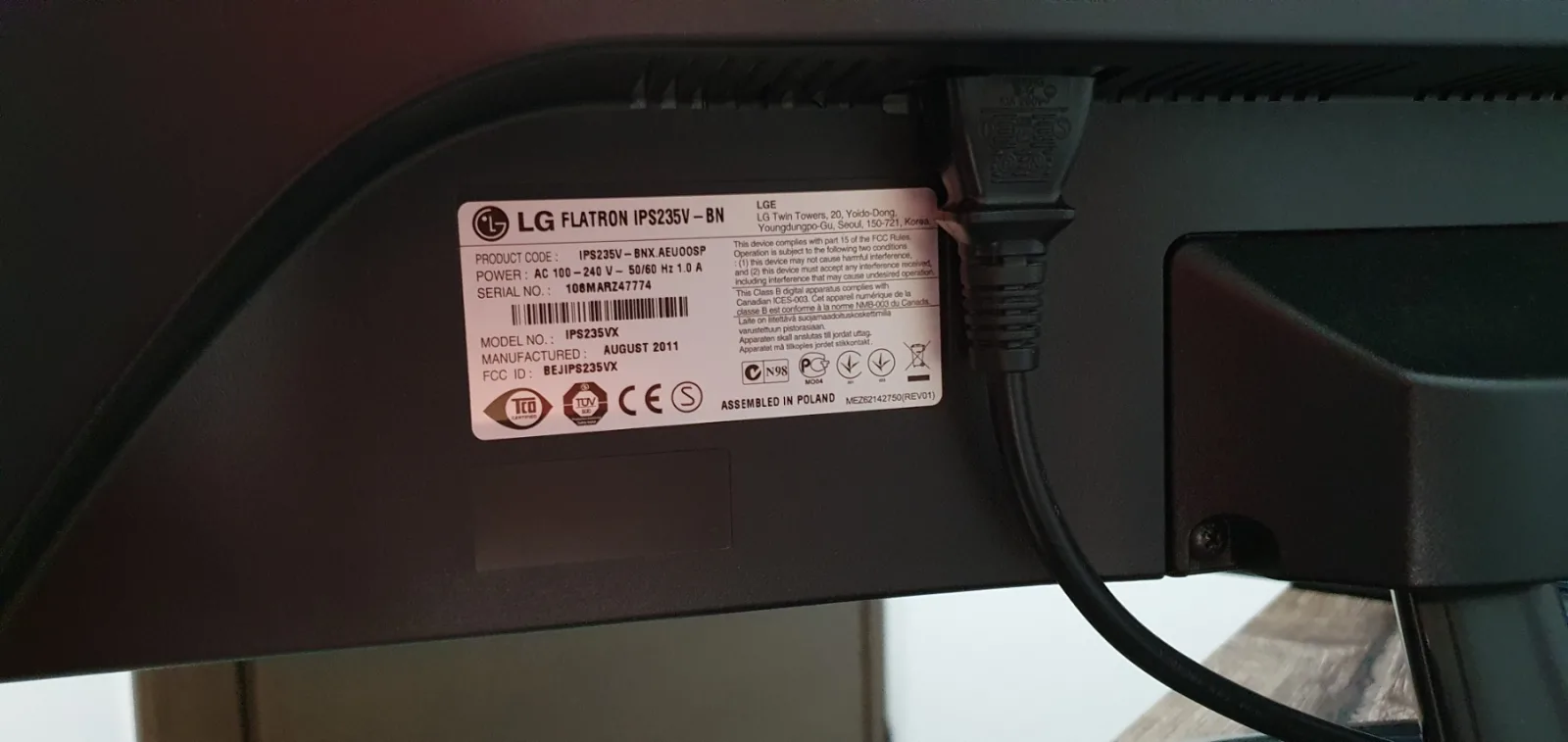 Monitor LG 23,5 ιντσών IPS235V-BN